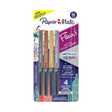 Paper Mate Flair Metal Barrel Felt Tip Pens - 4 Pack