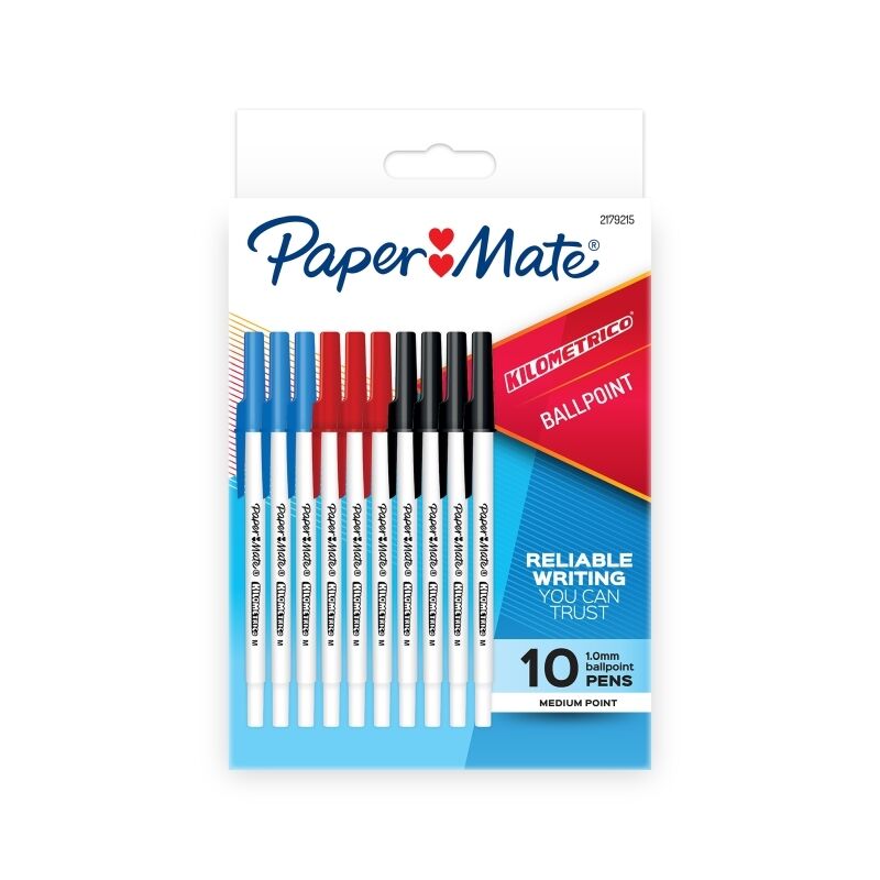 PM Kilometrico Red Pens - Bulk Box, 120 Pens (12 x 10-Packs) 