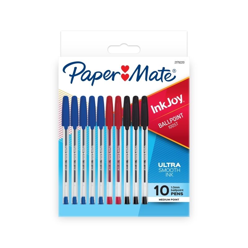 PM Assorted Retractable Ink Pens - 10 Pack 
