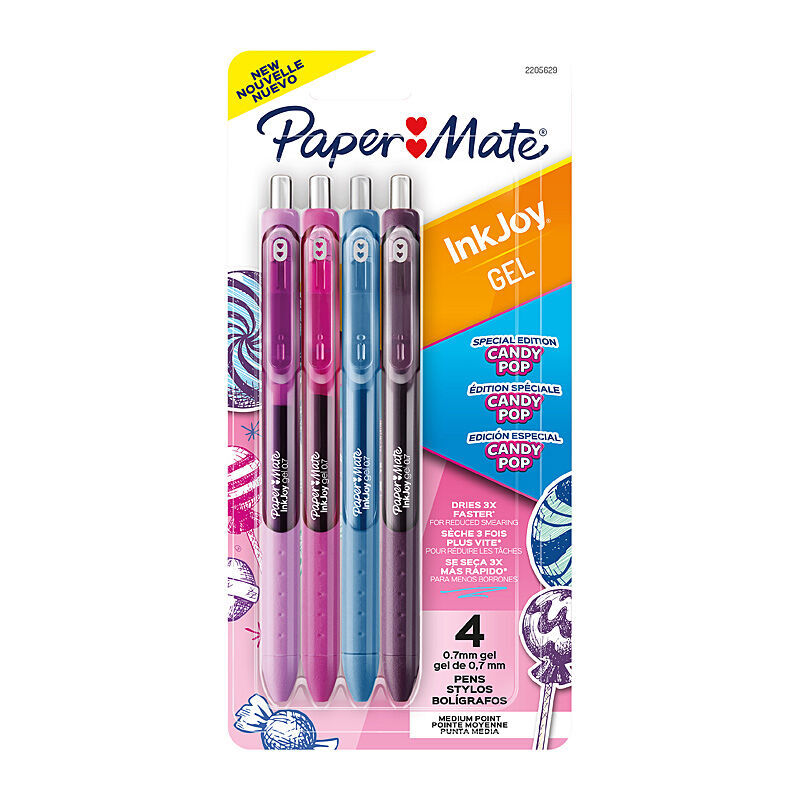 Paper Mate InkJoy Gel Pens 0.7mm - Vibrant Candy Colors 4-Pack 