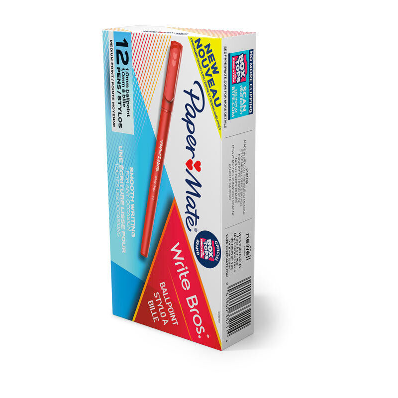 WriteBros 1.0mm Red Ballpoint Pens - Pack of 12 