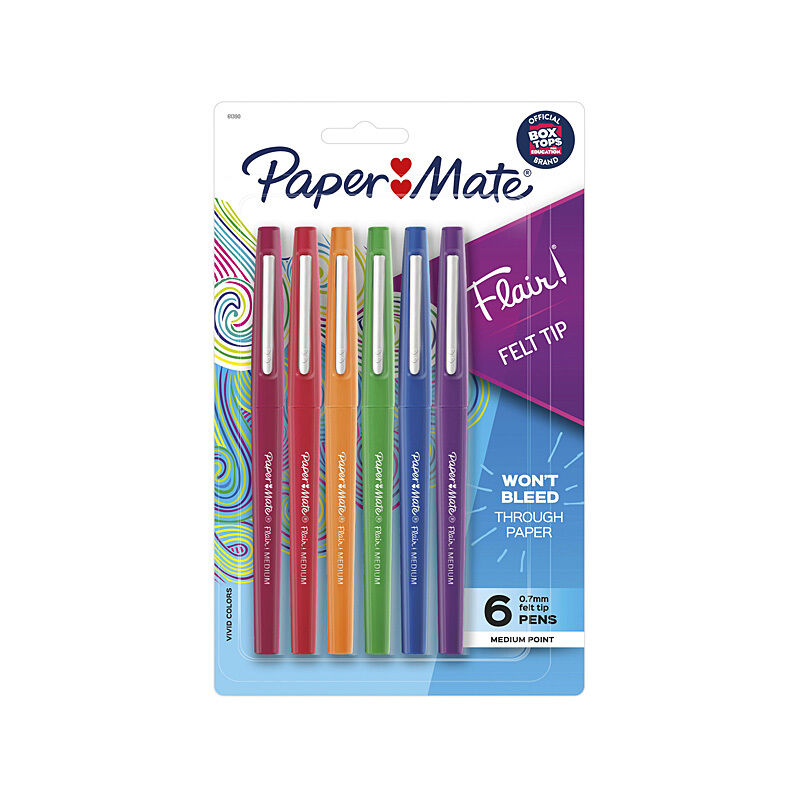 Paper Mate Flair Pastel Felt Pens - 6-Pack Bulk Box 