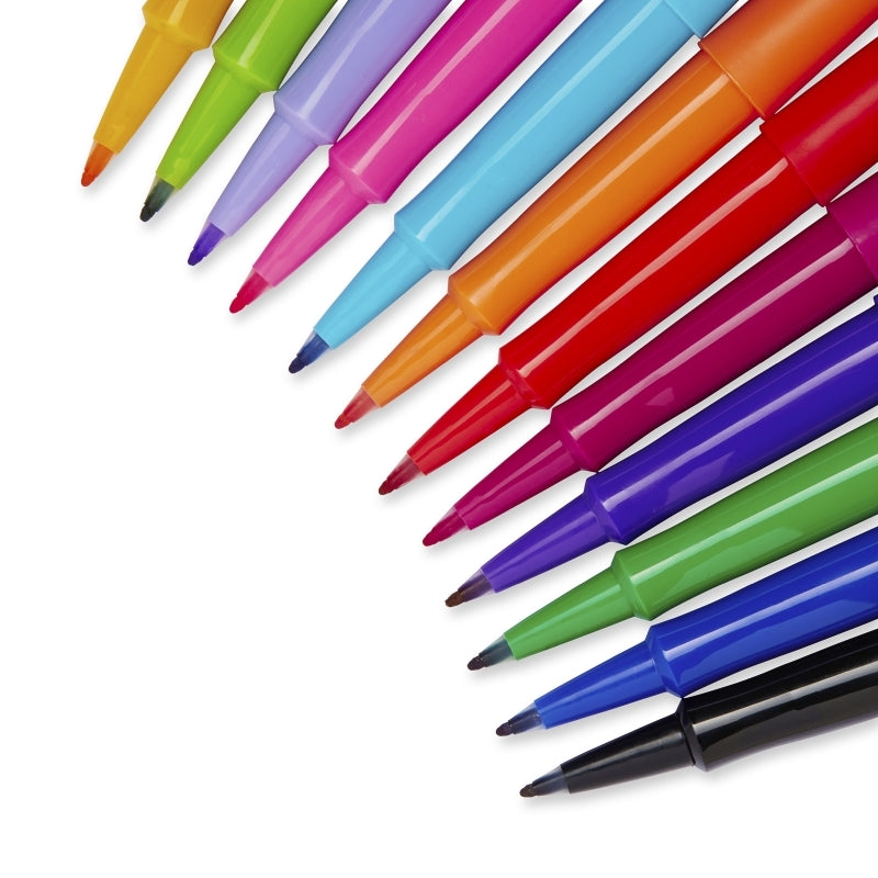 Paper Mate Flair Felt Tip Pens, Assorted Colors (12 Pack) 