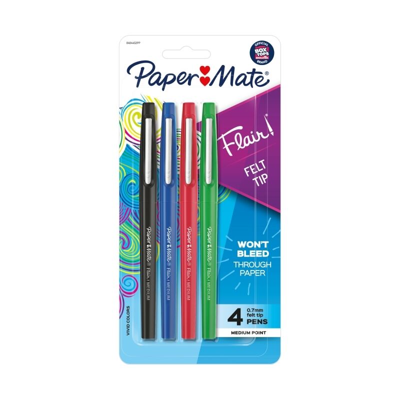 Paper Mate Flair Felt Tip Pens, Assorted Colors, 4-Pack (6 Boxes) 