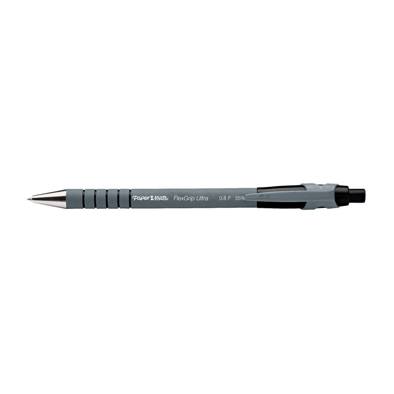 Paper Mate FlexGrip Ultra Retractable Pens, 0.8mm, Black, 12-Pack 