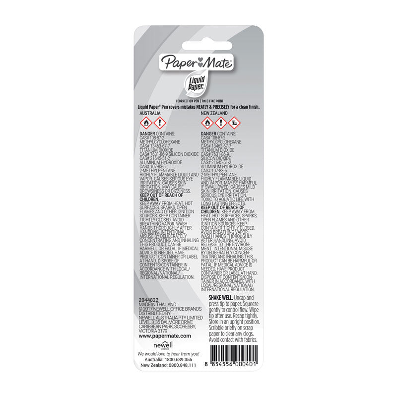 Bic Liquid Paper Correction Pen - 7ml | Box of 12 for School & Office 