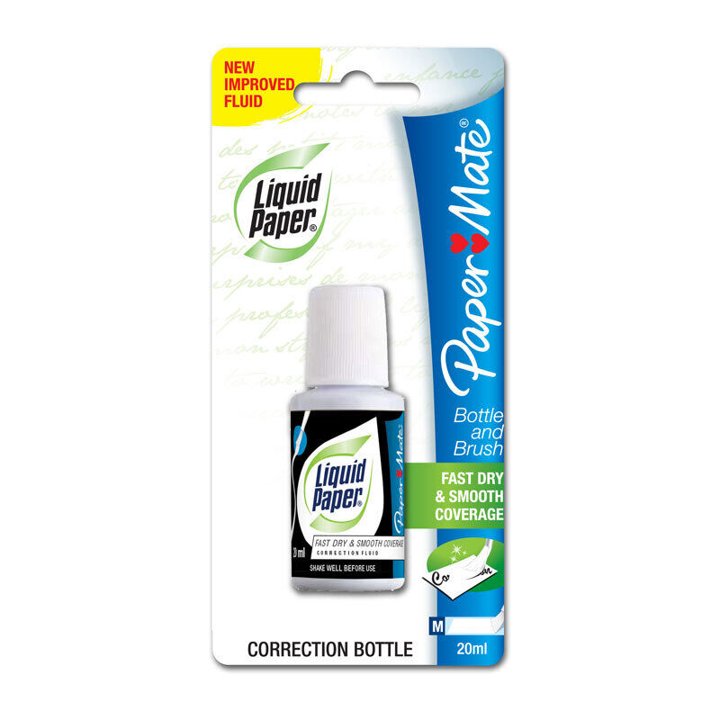 PM Liquid Paper Correction Fluid 20ml - 12 Pack White Out 