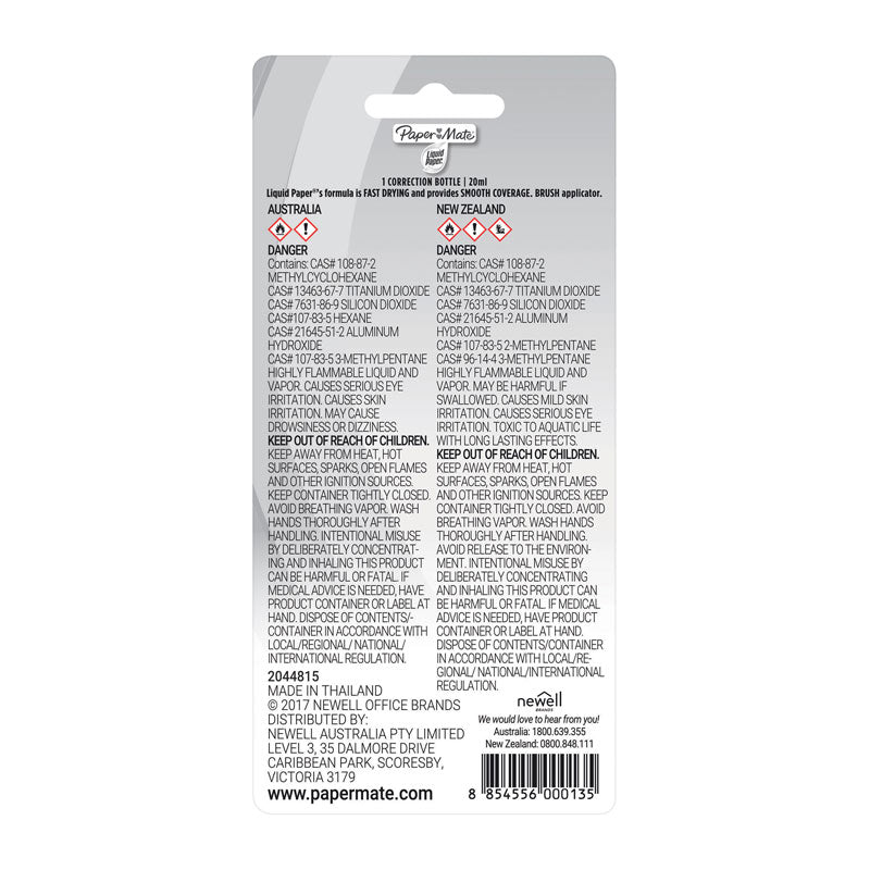 PM Liquid Paper Correction Fluid 20ml - 12 Pack White Out 