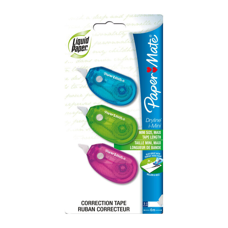 Mini Correction Tape - Bulk Box of 18 Tapes (6 Packs of 3) 