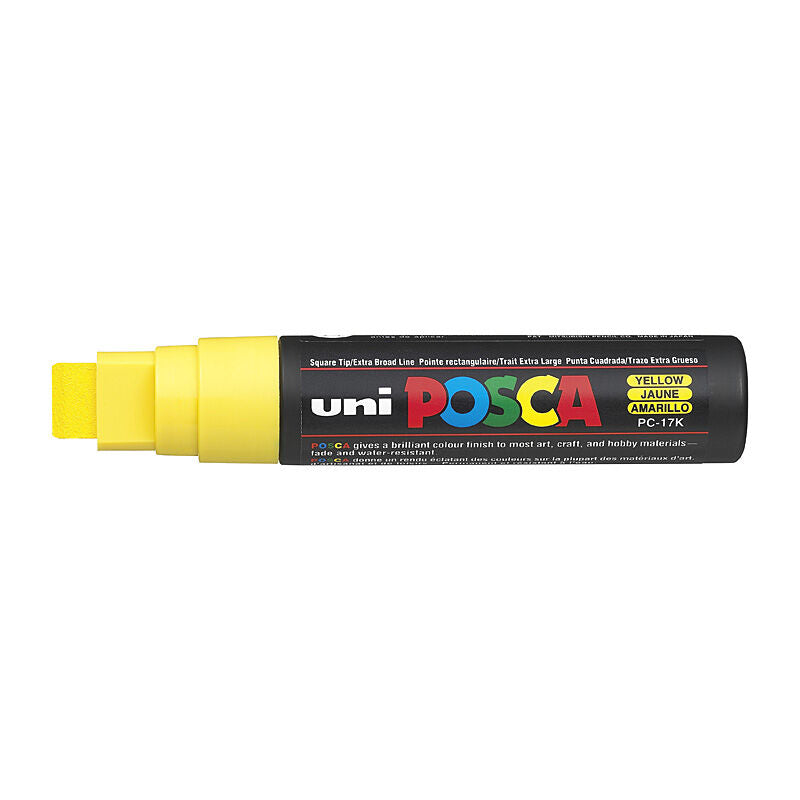 Posca PC-17K Extra Broad Yellow Paint Marker - Chisel Tip 
