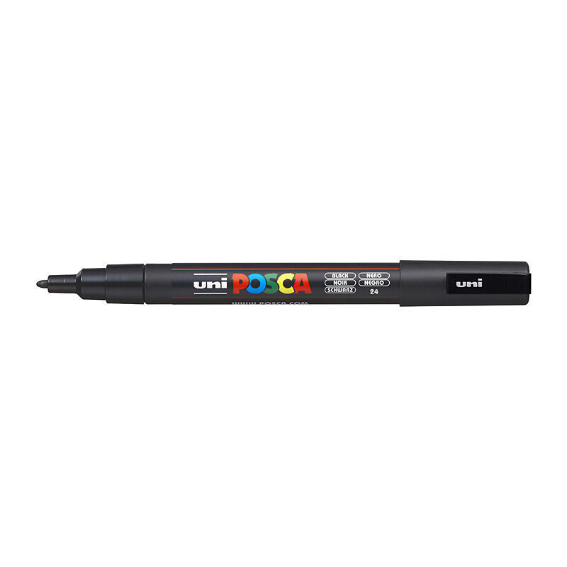 Uni Posca PC-3M Fine Tip Black Paint Marker 