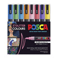 Posca PC-3M Glitter Paint Markers - 8 Color Pack 