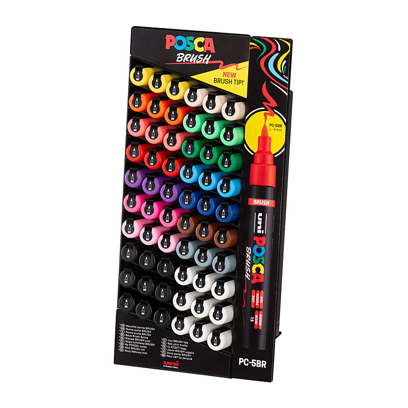 Posca Medium Brush Tip Paint Pens - 5 Dozen Dispenser Box 