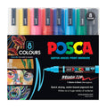 Posca Assorted Paint Marker Set - Medium Tip 8-Pack