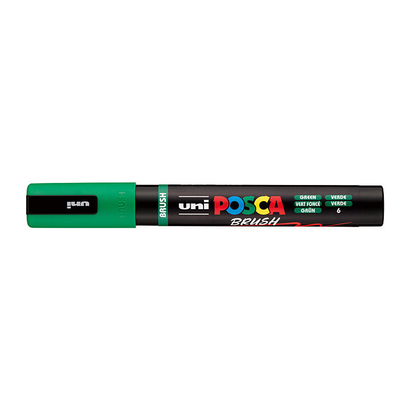 Posca Green Brush Pen - Medium Tip Paint Marker 
