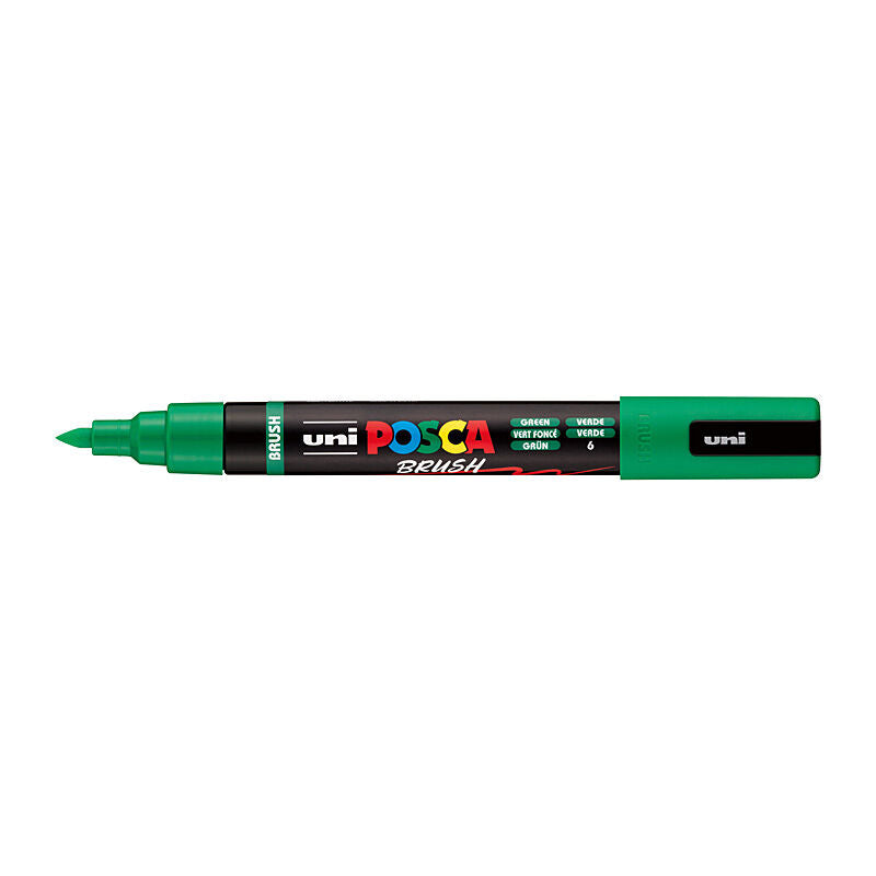 Posca Green Brush Pen - Medium Tip Paint Marker 