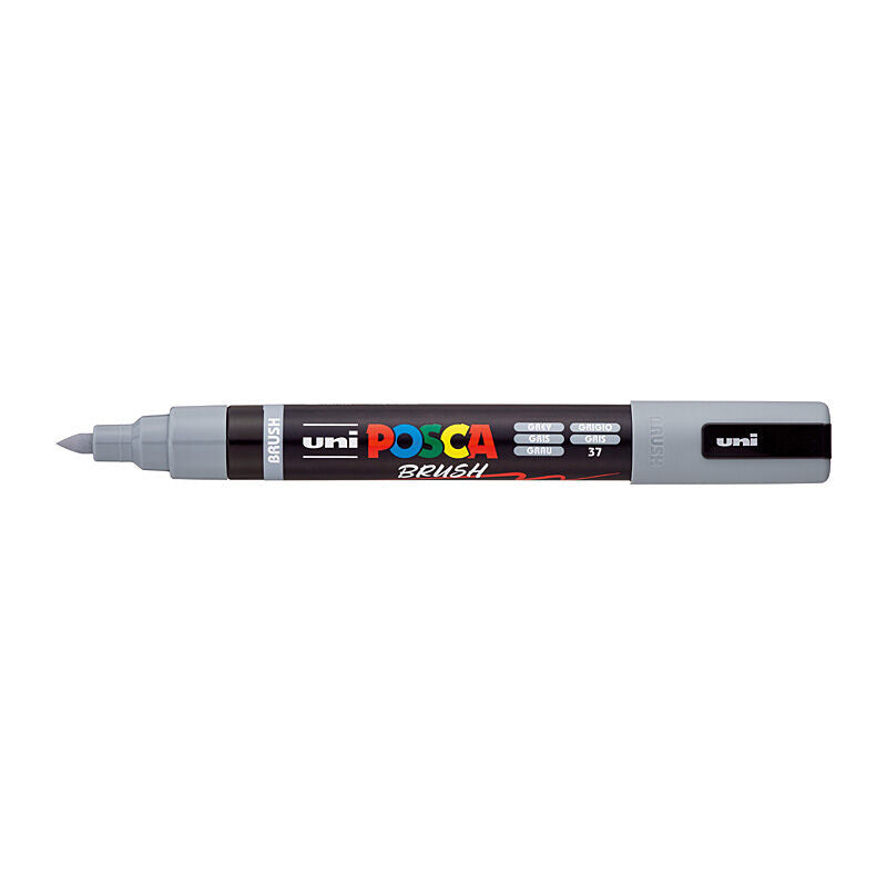 Posca Grey Brush Tip Marker - Medium 