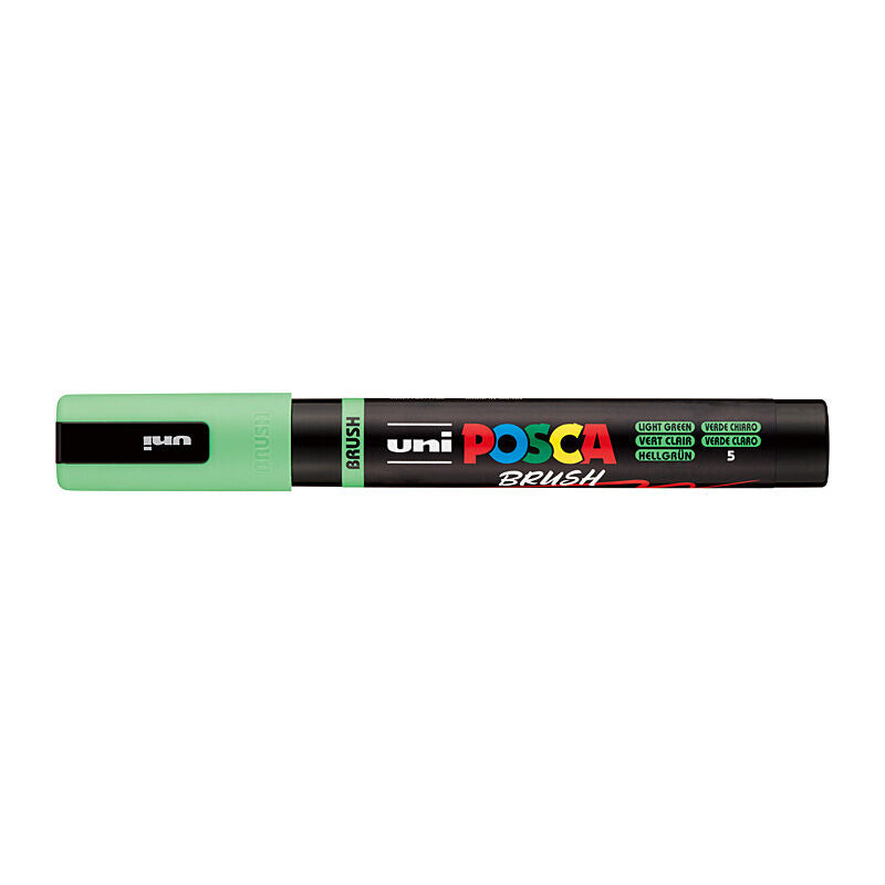 Posca Light Green Brush Pen - Medium Tip Acrylic Marker 