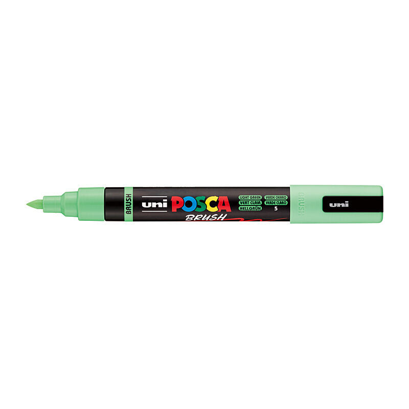 Posca Light Green Brush Pen - Medium Tip Acrylic Marker 