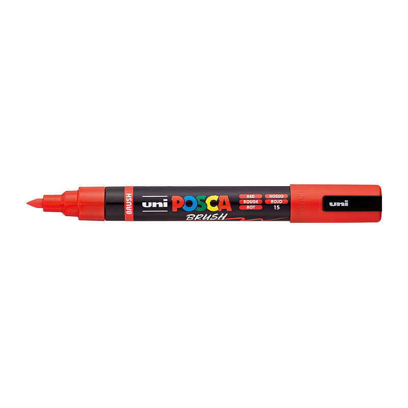 Posca Red Brush Tip Marker - Medium Point Paint Pen 