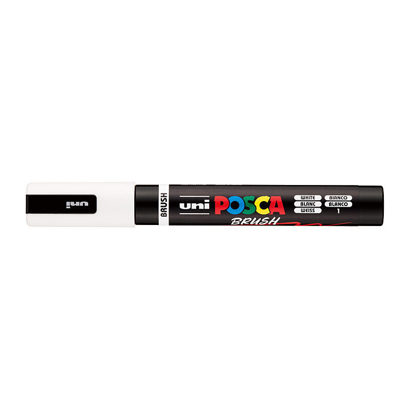 Posca White Brush Tip Paint Marker - Medium 