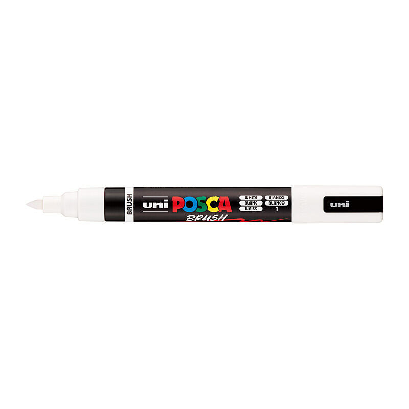 Posca White Brush Tip Paint Marker - Medium 