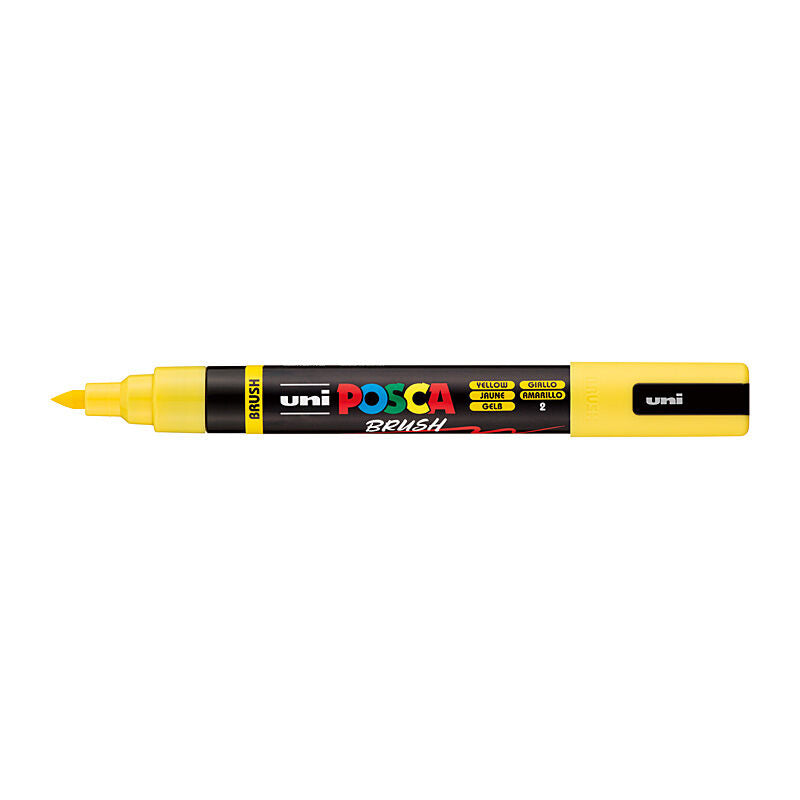 Posca Yellow Paint Marker - Medium Brush Tip