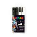 Posca PC-5M Medium Bullet Acrylic Paint Markers - Black & White 4-Pack 