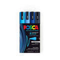 Posca PC-5M Blue Paint Markers - Medium Tip 4-Pack 