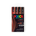 Posca PC-5M Brown Medium Tip Markers - 4 Pack 
