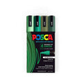 Posca PC-5M Green Paint Markers - Medium Tip 4-Pack 