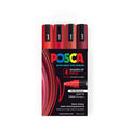 Posca PC-5M Medium Tip Red Paint Markers - 4 Pack 