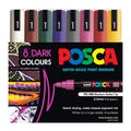 Posca PC-5M Medium Tip Paint Markers - Dark Colors 8-Pack