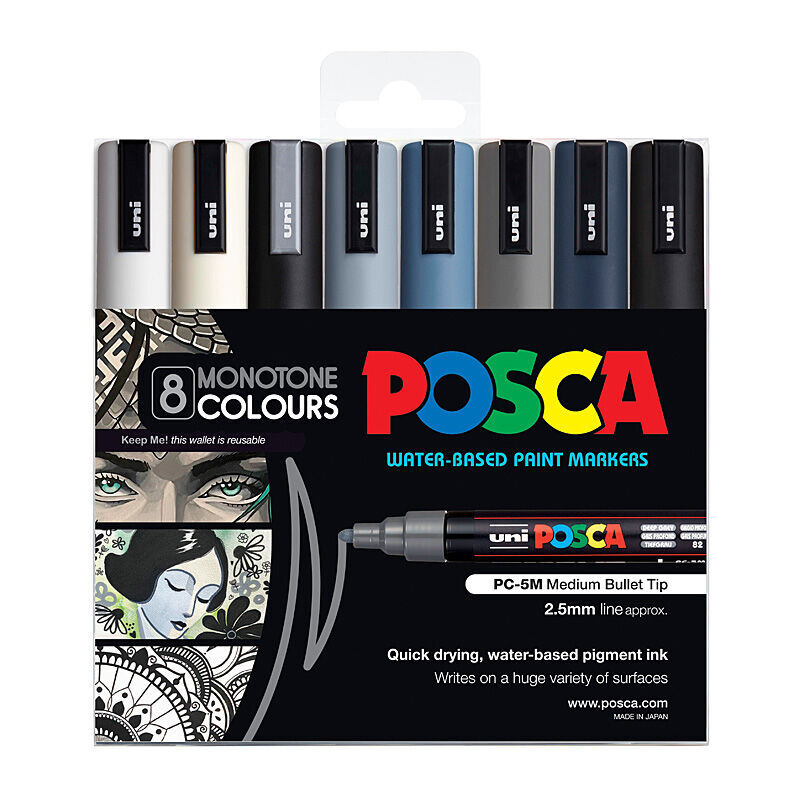 Posca PC-5M Medium Tip Acrylic Paint Marker 8-Pack 