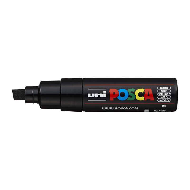 Posca PC-8M Black Bold Chisel Paint Marker - Broad Tip