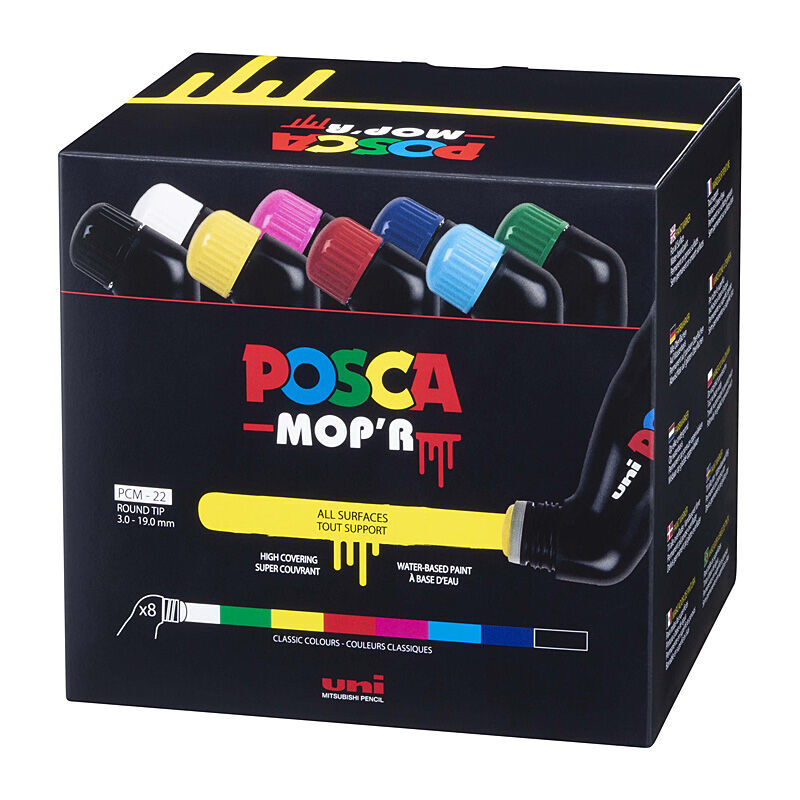 Posca PC-M22 Medium Round Paint Marker Assorted 8-Pack 