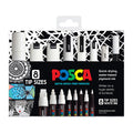 Posca White Paint Markers - 8-Pack Set with Versatile Tip 
