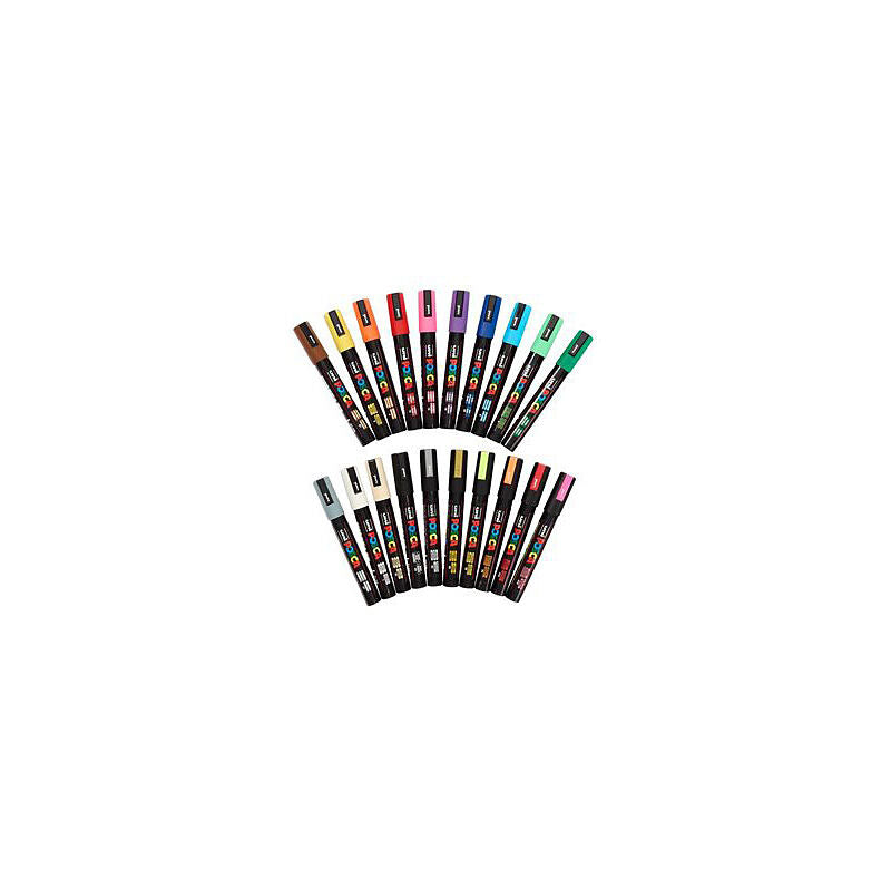 Posca PC5M Paint Marker Set - 20 Vibrant Colors in Tin 