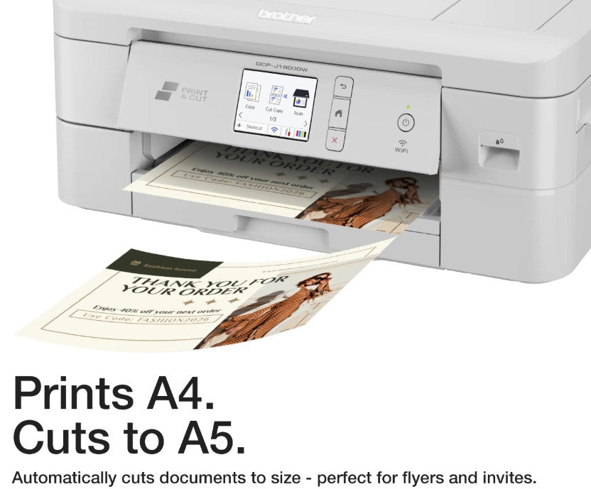 Brother A4 Wireless Printer: Duplex, A5 Auto-Cut, ADF, 300gsm