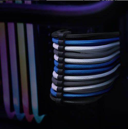 Antec 30cm Sleeved PSU Extension Cable Kit with Combs - Blue/Black Antec