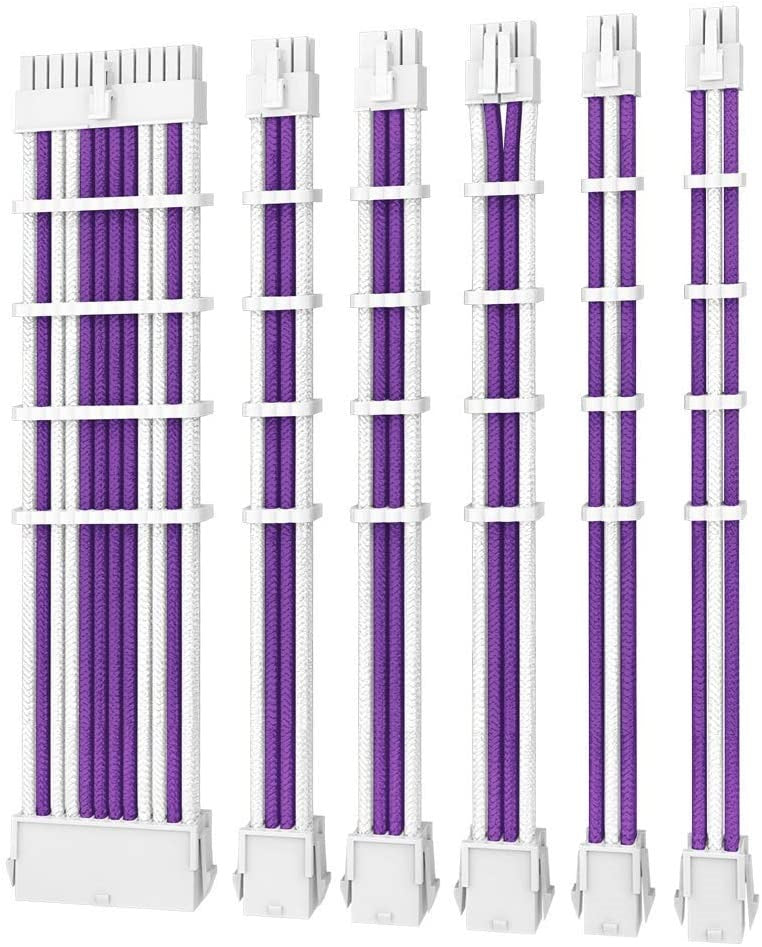 Antec V2 Sleeved PSU Extension Cable Kit - Purple/White 