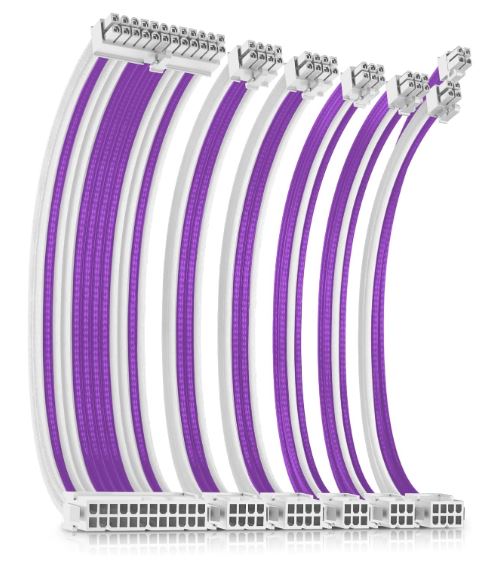 Antec V2 Sleeved PSU Extension Cable Kit - Purple/White 
