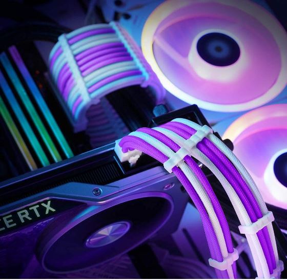 Antec V2 Sleeved PSU Extension Cable Kit - Purple/White 