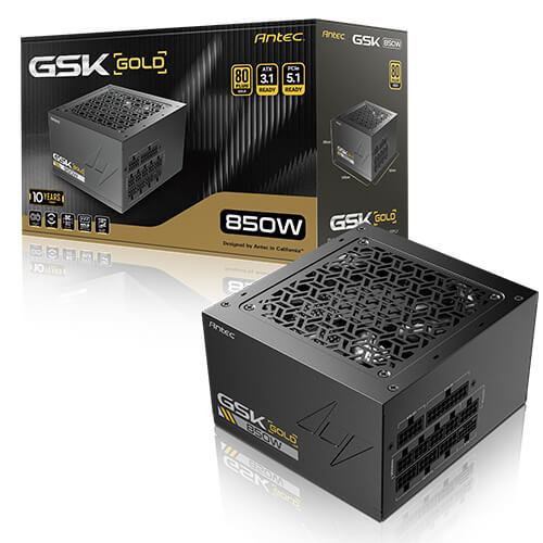 Antec GSK850 V2 850W ATX 3.1 Gold Full Modular PC Power Supply Antec
