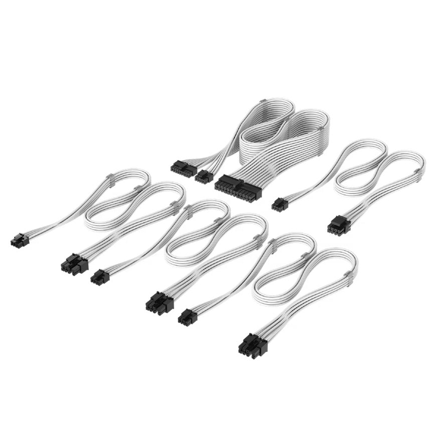 For Corsair PSU - Elite Premium Individually Sleeved Type-4 PSU Cables Starter Kit - White CP-8920374