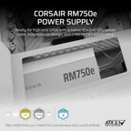 Corsair RM750e 750W Fully Modular Low-Noise PSU - White (AU) Corsair