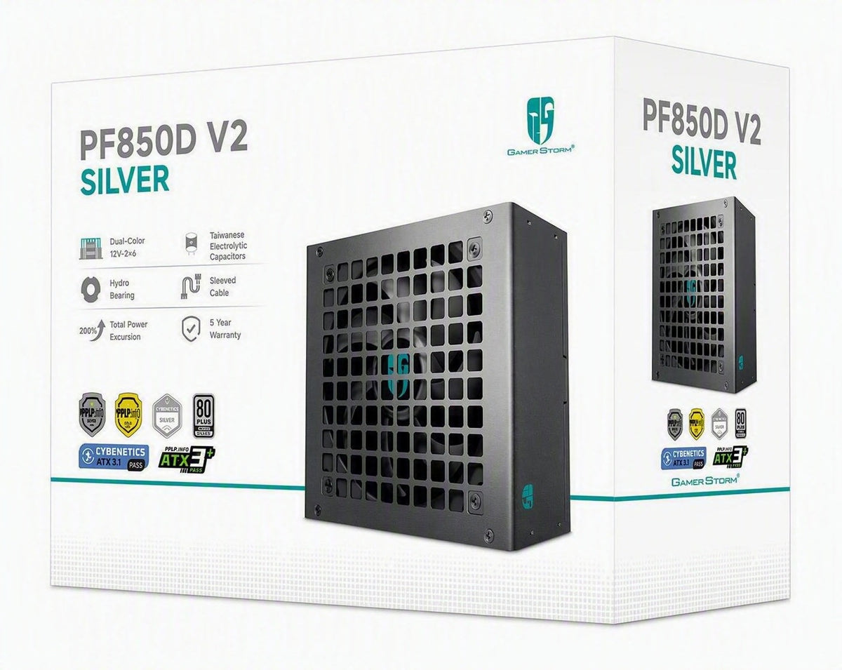 DeepCool PF850D V2 850W Gamer Storm 80+ Silver/Cybenetics Non-Modular ATX Power Supply, Taiwanese Capacitors