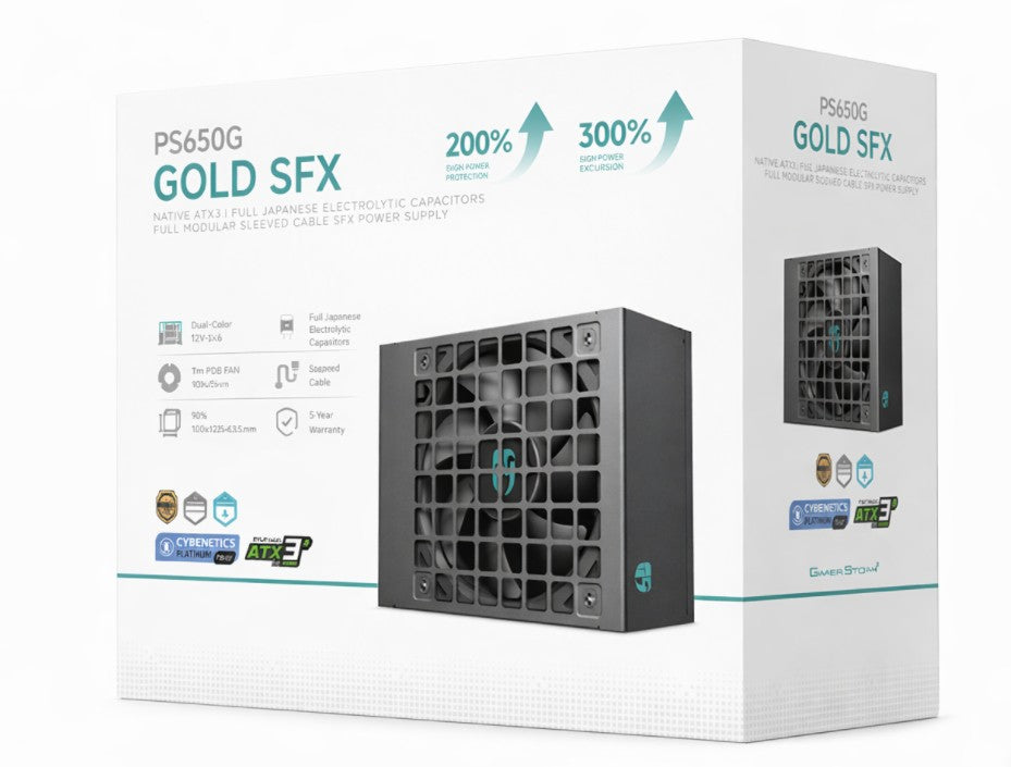 DeepCool PS650G 650W Gamer Storm SFX ,Full Japanese Electrolytic Capacitors, Cybenetics Platinum /PPLP Gold, F