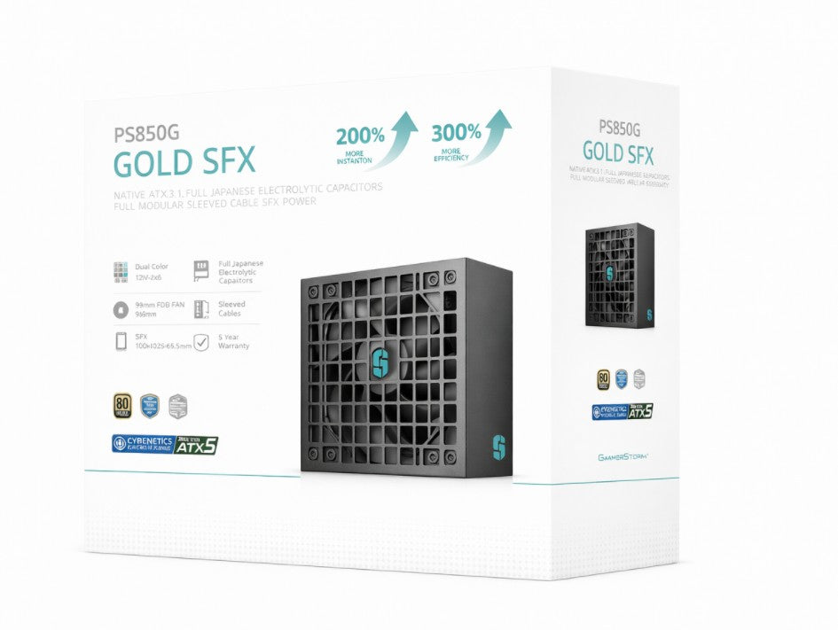 DeepCool PS850G 850W Gamer Storm SFX ,Full Japanese Electrolytic Capacitors, Cybenetics Platinum /PPLP Gold, F