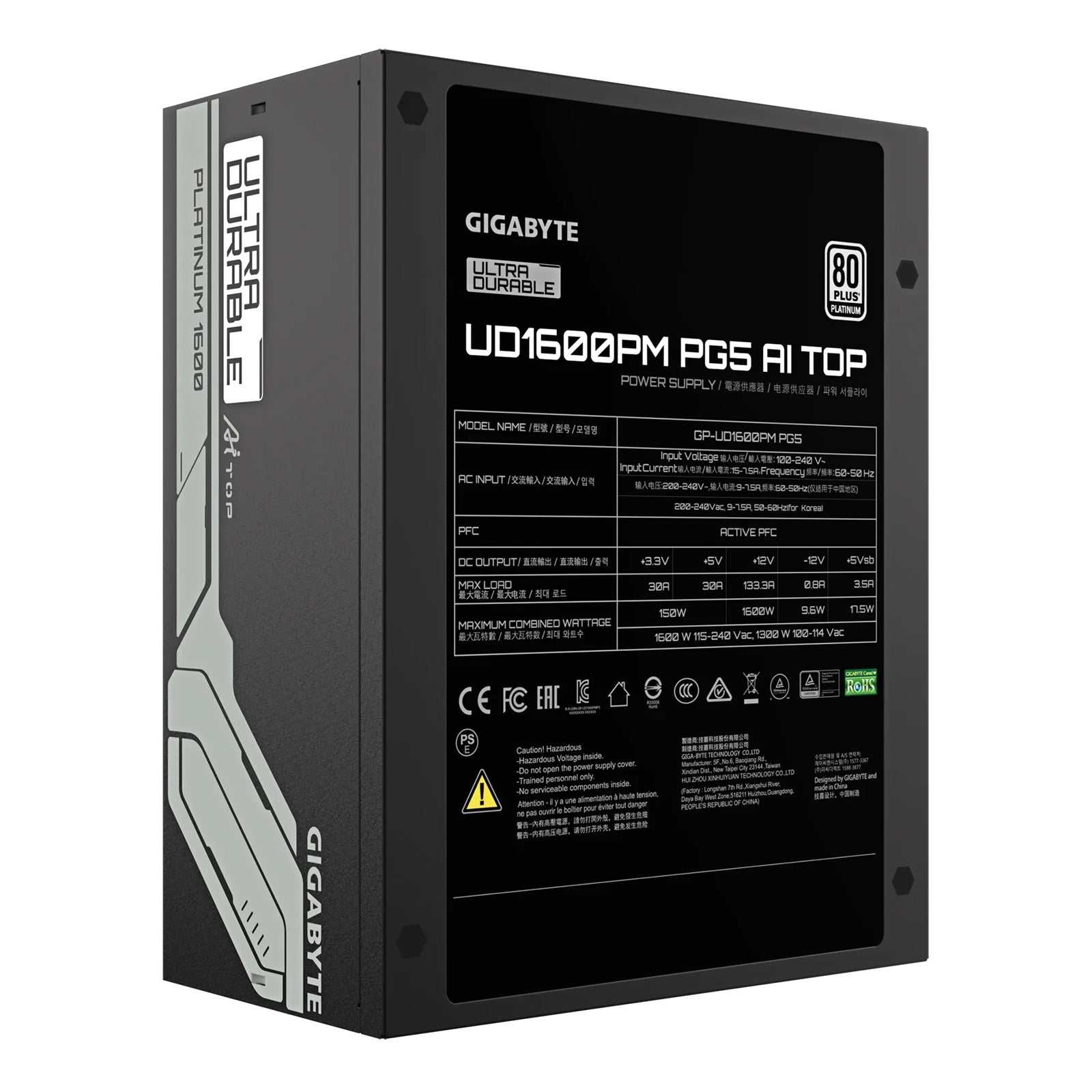 Gigabyte GP-UD1600PM PG5 1600W 80 PLUS Platinum ATX 3.1 Power Supply Gigabyte